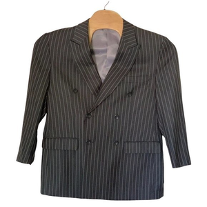 Vinci Blazer Mens 40S gray striped 4 Buttons Sport blazer Jacket Polyester italy